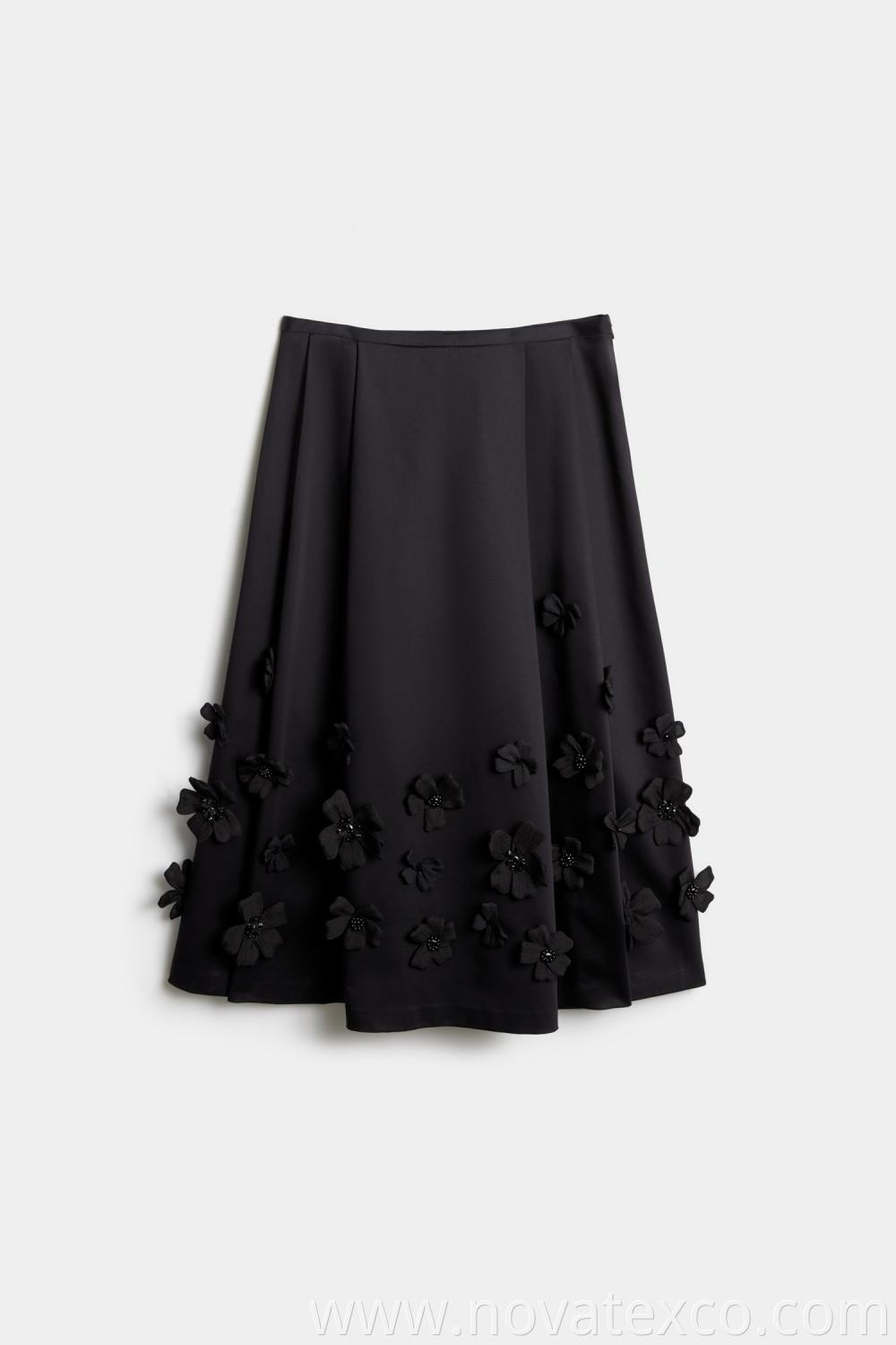 Solid Color Three Dimensional Petal Umbrella Skirt